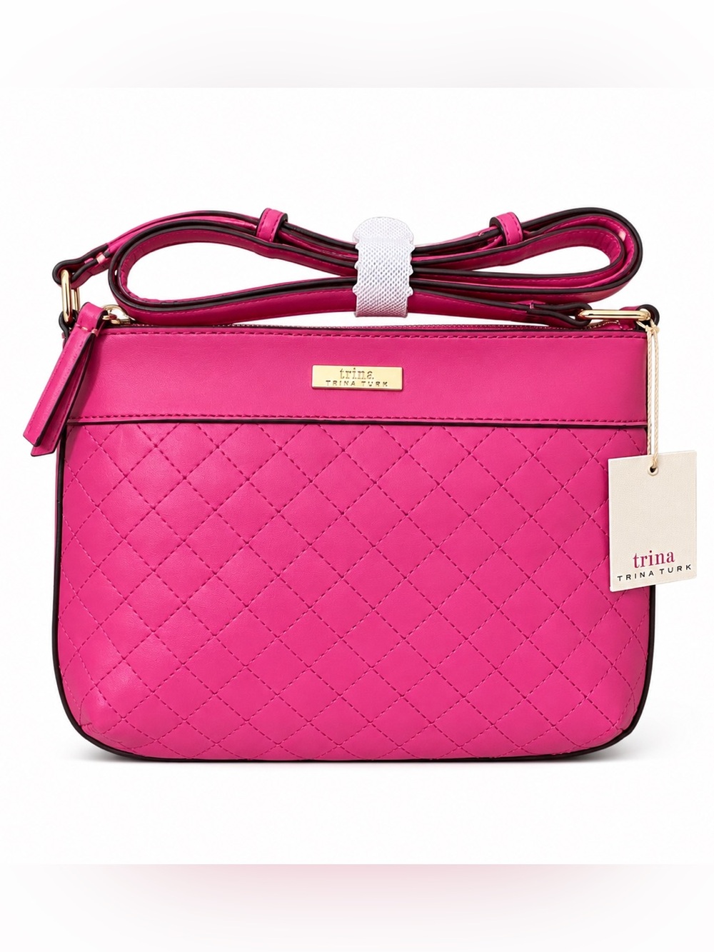 Trina Turk Quilted Crossbody Bag - Bright Pink